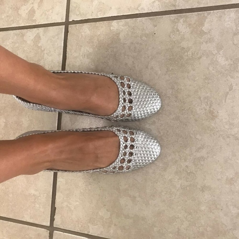 Mango woven silver pumps, mid heel EU size 37 - Picture 5 of 6